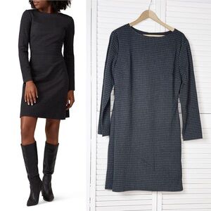 Theory Kamillina Long Sleeve Houndstooth Dress